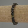 Dragon Blood Jasper Bracelet, faceted cube, diameter 7mm+-, length 18cm, stretch