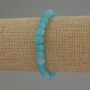 Aquamarine Bracelet, faceted cube beads, diameter 6mm+/-, length 18cm stretch