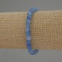 Bracelet Aquamarine Faceted Cube, diameter 5mm±, length 18cm stretch