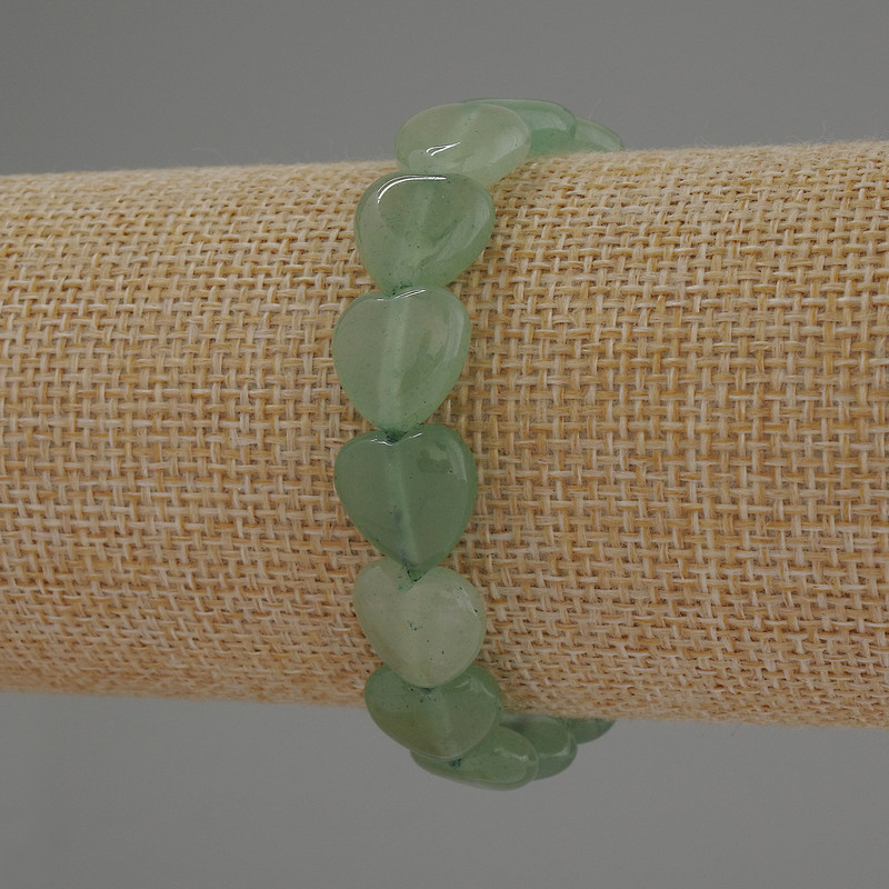 Jade Heart Bracelet, diameter approx. 12mm, length approx. 18cm, stretch