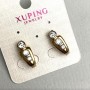 Xuping Earrings with White Crystals 7x18mm+- 18K Gold Plated