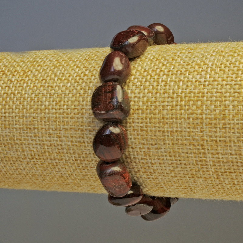Bull's Eye Natural Stone Bracelet, Tumbled, diameter 13x11mm+-, diameter 11x9mm+-, length 18cm stretch