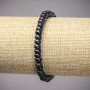 Aventurine Bracelet on Elastic Band, Blue Sand Cairo Night (Pressed) Smooth Rondelle, Diameter 6x4mm+/-, Length 18cm+