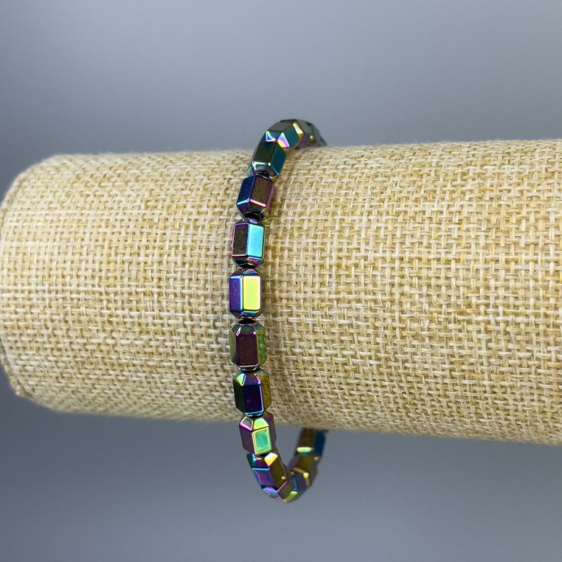 Hematite Hexagon Multicolour Bracelet, Diameter 8x5mm+-, Length 18cm+- Stretch