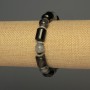 Agate Cylinder Bracelet, diameter 14x108mm+/- Dragon Vein round beads 10mm+/-, length 18cm+/- stretch