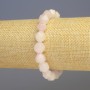 Rose Quartz Bracelet, Natural Stone Polygon-Cut, Diameter 8x8mm+/-, Length 18cm+/- Stretch