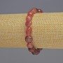 Strawberry Quartz Bracelet, Natural Stone Tumbled, Diameter 8x9x6mm+/-, Length 18cm+/- Stretch