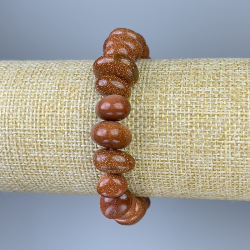 Bracelet Aventurine Golden Sand Tumbled Beads, diameter 7-10x10-12mm+/-, length 18cm+/- stretch