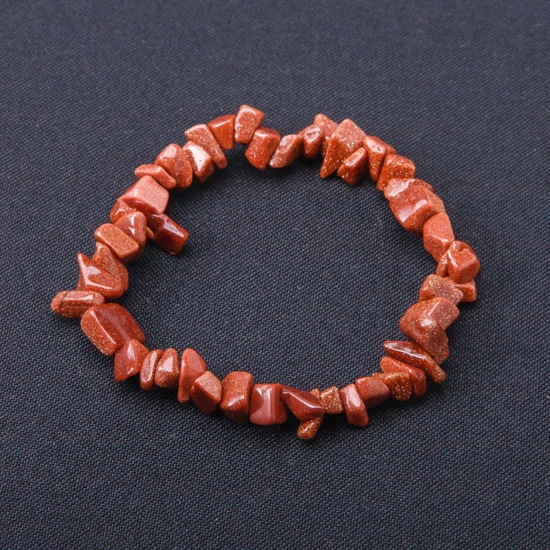 Aventurine Bracelet 'Golden Sand' Chips on Elastic Band