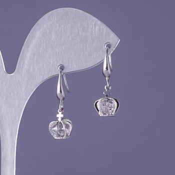 Crown Earrings, Length 22mm