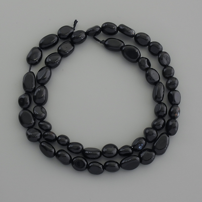 Agate Beads Tumbled 7-10x7mm+- on a Thread, length 40cm+