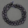 Synthetic Stone Beads Aventurine Blue Sand Tumbled, diameter 9-12x8mm+-, on a thread, length 41cm+