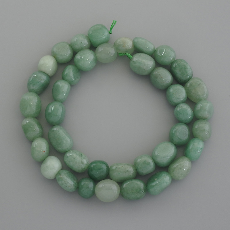 Natural Stone Jade Tumbled Beads, diameter 10-12x10mm+-, length 39cm+