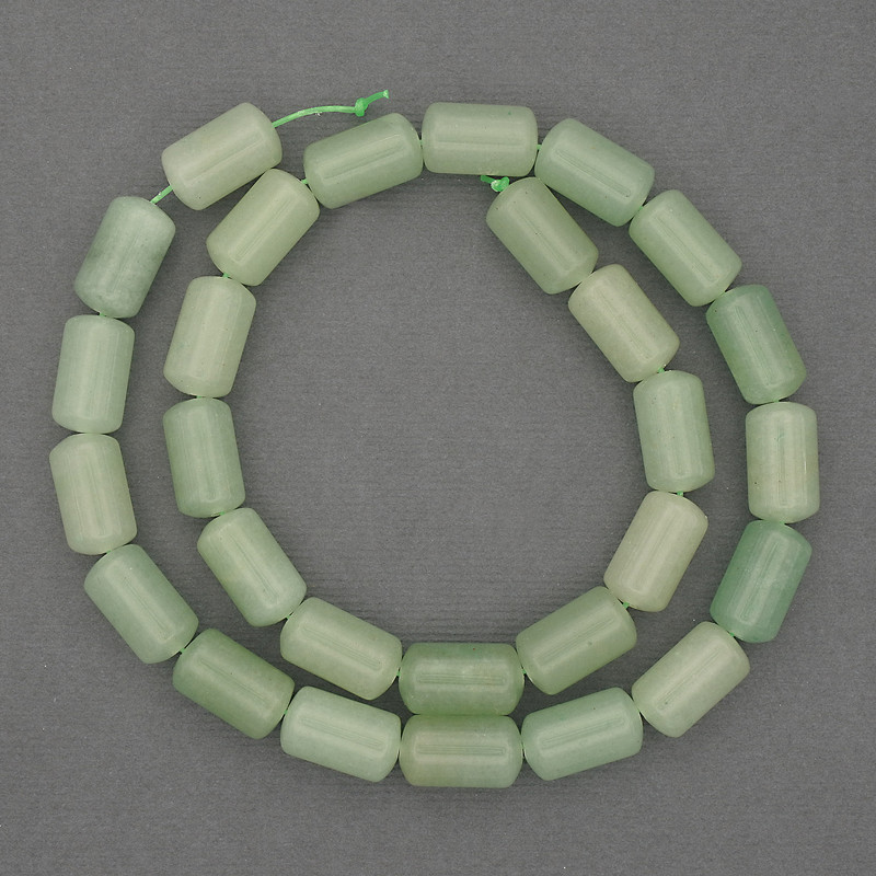 Natural Stone Beads Jade Cylinder, diameter 14x8mm+-, length 39cm+