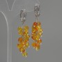 Amber Tumbled Earrings 6x6mm+-, thickness 14mm+-, length 55mm+