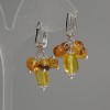 Amber Earrings Round Bead, diameter 6mm+- Tumbled 14x7mm+-, length 35mm+