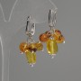 Amber Earrings Round Bead, diameter 6mm+- Tumbled 14x7mm+-, length 35mm+