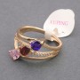 Xuping Ring "Gold" Colour Metal with Multicolour Crystals, sizes 16, 17, 18, 19