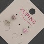 Xuping Stud Earrings Heart with Pink Crystal, diameter 5mm+- Rhodium