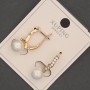 Xuping Earrings with White Rhinestones and Majorca Pearl, diameter 8mm+-, length 20mm+- 18K Gold Plated