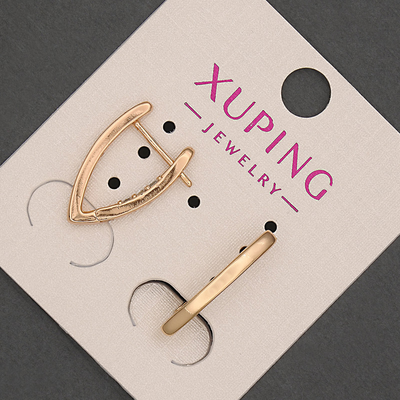 Xuping Earrings with White Rhinestones, diameter 2.5mm+-, length 20mm+- 18K Gold Plated