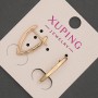 Xuping Earrings with White Rhinestones, diameter 2.5mm+-, length 20mm+- 18K Gold Plated