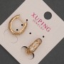 Xuping Earrings with White Rhinestones, diameter 6mm+-, length 17mm+- 18K Gold Plated
