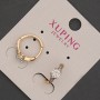 Xuping Hoop Earrings with White Crystal, diameter 4mm+-, length 14mm+- 18K Gold Plated