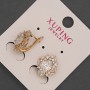 Xuping Earrings with White Rhinestones and White Crystal, Diameter 12mm+/-, Length 16mm+/- 18K Gold Plating