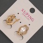 Xuping Earrings with White Crystal, Diameter 11mm+/-, Length 18mm+/- 18K Gold Plating