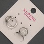 Xuping Earrings with White Rhinestones, diameter 10x13mm +- Rhodium