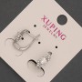 Xuping Earrings with White Rhinestones and Crystal, Diameter 6x14mm+/- Rhodium