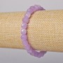 Bracelet Lavender Amethyst Natural Stone Faceted Cube, diameter 8mm+-, length 18cm+- (stretch)