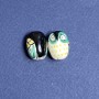 Findings Ceramic Bead Owl Black, Pack of 2pcs, 22x16mm