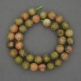Heliotrope Jasper Beads, Faceted Round 10mm+/-, on Thread, Length 38cm+