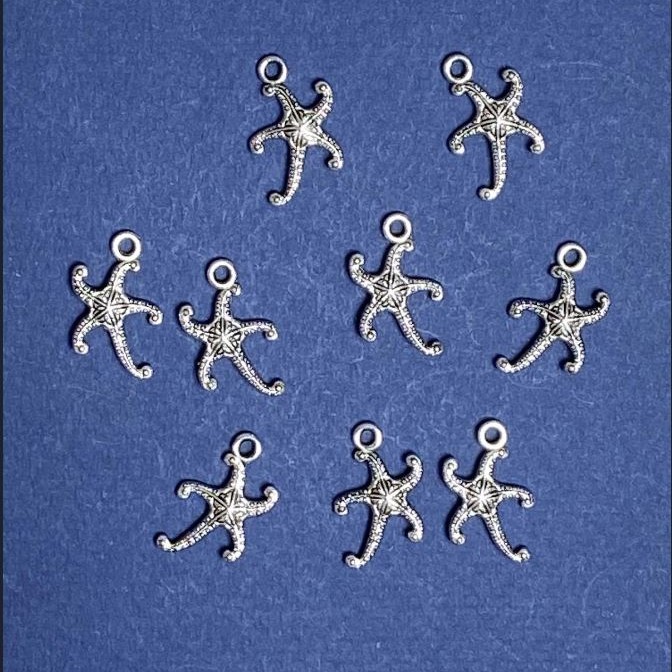 Findings Pendant Starfish 12x19mm+/-, Pack 20g+/- 22pcs+