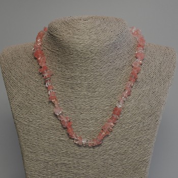 Chalcedony Chip Necklace, diameter 5-10x2-4mm+-, length 45cm+- with clasp