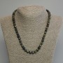 Dragon Blood Jasper Faceted Cube Necklace, natural stone, diameter 7mm+/-, length 45cm+/- with clasp