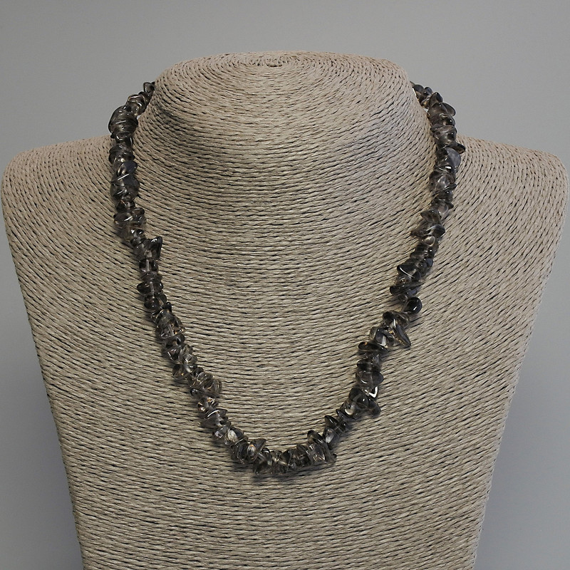 Smoky Topaz Chip Necklace, diameter 6-12x3-6mm+-, length 45cm+- with clasp