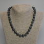 Emerald Fuchsite (Muscovite) Necklace, smooth round bead, diameter 10mm, length 45cm+/- with clasp