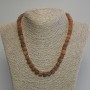 Citrine Cube Necklace, diameter 7mm, length 45cm+/- with clasp