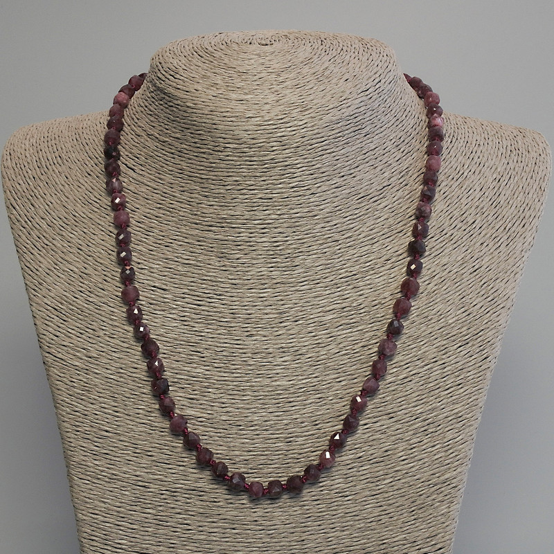 Tourmaline Necklace, faceted cube, diameter 5mm, length 50cm+/- with clasp
