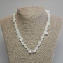 White Quartz Chip Necklace, diameter 6-10x3-5mm+-, length 45cm+- with clasp