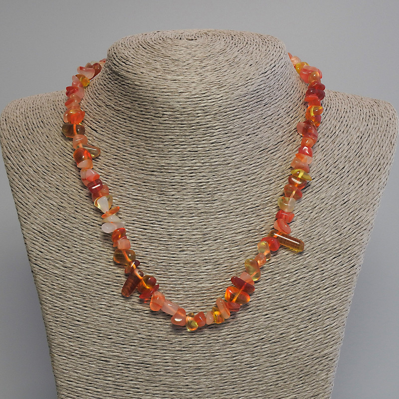Necklace Assorted chip beads, diameter 8-12x3-6mm+-, length 45cm+- with clasp