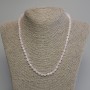 Necklace Rose Quartz faceted cube, diameter 5mm+-, length 45cm+- with clasp
