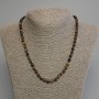 Tiger's Eye Necklace, faceted cube, diameter 5.5mm+/-, length 45cm+/- with clasp