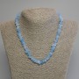 Aquamarine Chip Necklace, diameter 10x4mm+/-, length 45cm+/- with clasp