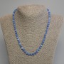 Aquamarine Faceted Cube Necklace, diameter 5mm+-, length 45cm+- with clasp
