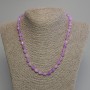 Lavender Amethyst Necklace, faceted grain, diameter 8x6mm+/- with 3mm+/- seed beads, length 45cm+/- with clasp