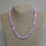Necklace Kunzite faceted cube, diameter 7mm+-, length 45cm+- with clasp